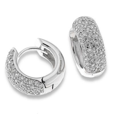 Orecchini Domar Gioielli Donna Orecchino cerchio argento 925 con zirconia cubica in Argento Cubic Zirconia EZB046514 - EZB046514
